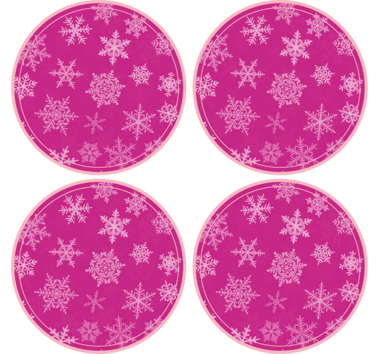 Christmas coasters with snowflake pattern design - TenStickers