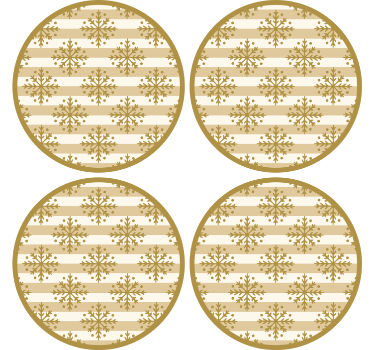 Christmas coasters snowflake design with stripes - TenStickers