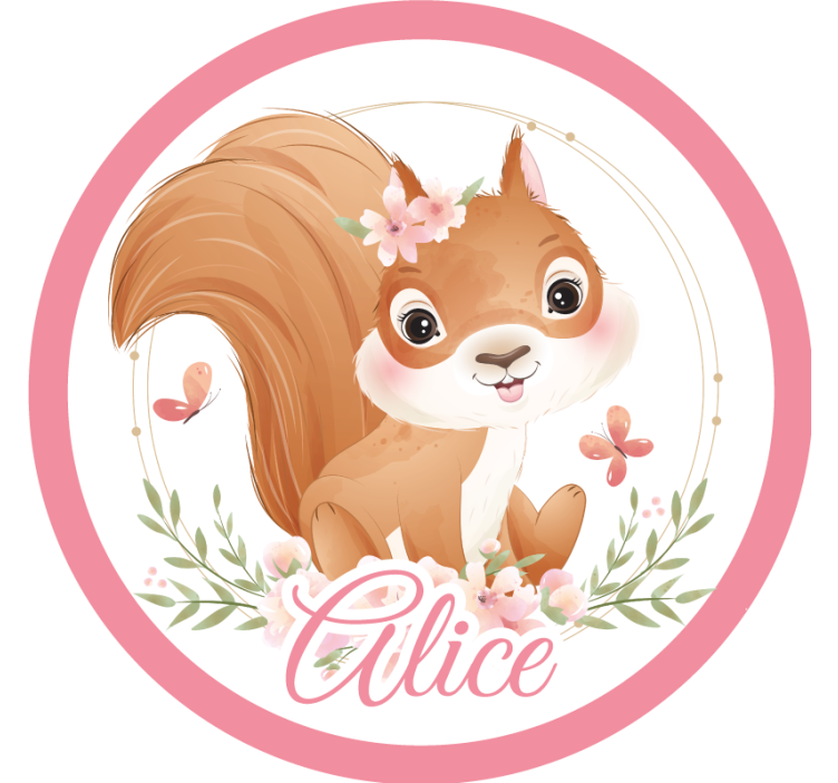 Personalised coasters with adorable squirrel design - TenStickers