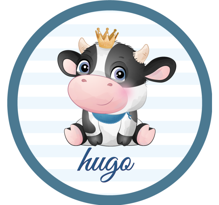 Personalisable coasters with adorable cow design - TenStickers