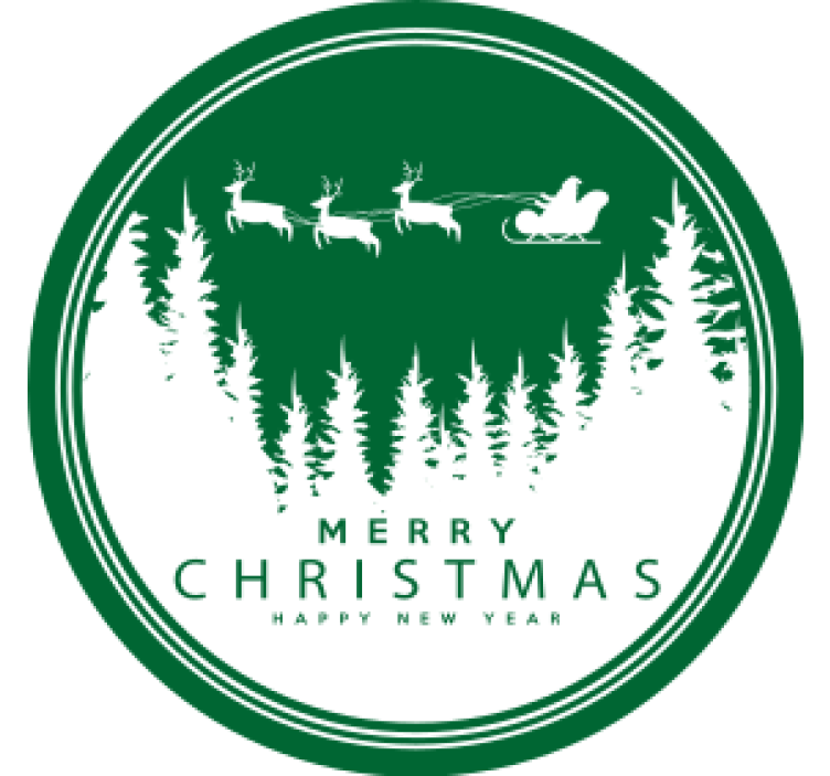 Christmas coasters featuring a festive santa sleigh scene - TenStickers