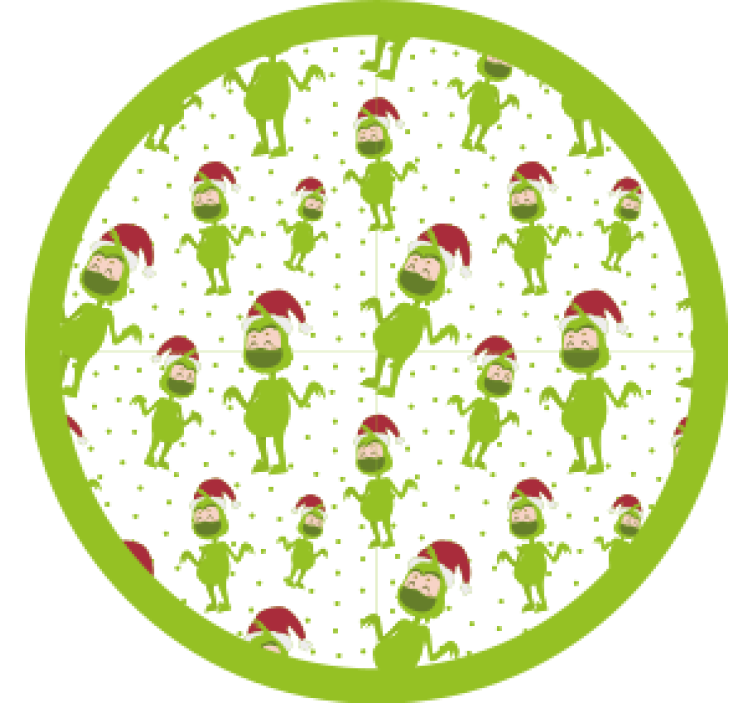 Christmas coasters featuring playful green characters - TenStickers