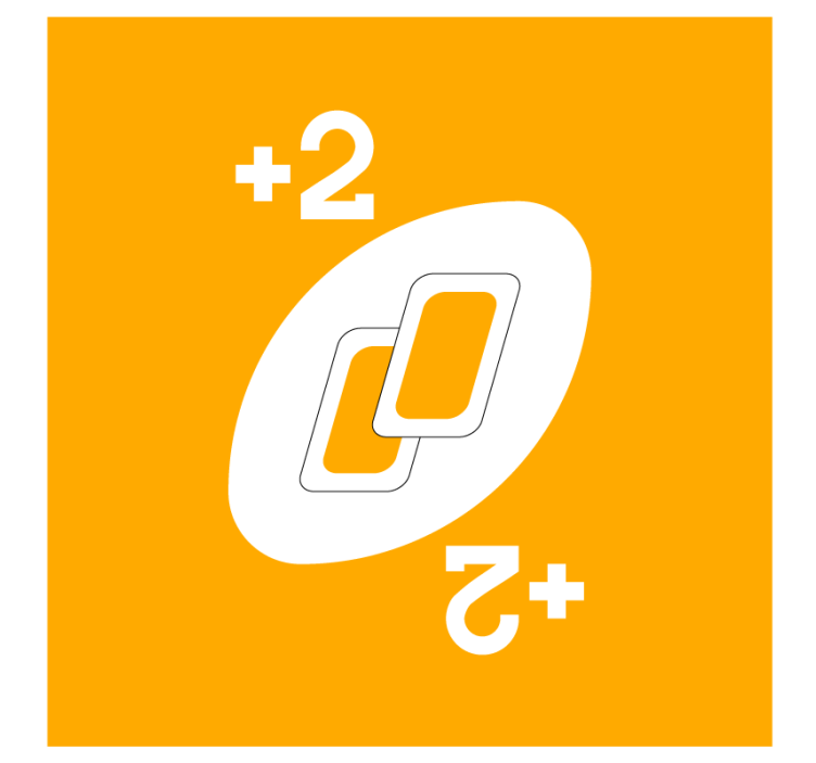 Geek coasters two interlinked shapes with numbers - TenStickers