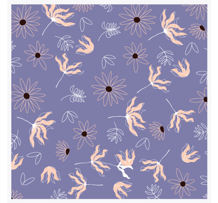 Floral patterns on purple coaster - TenStickers
