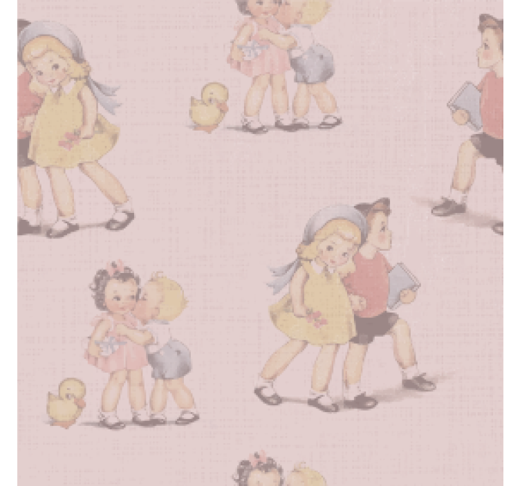 Vintage coasters with whimsical kids art - TenStickers