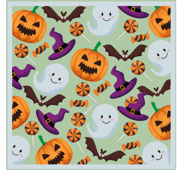 Halloween coasters with pumpkin and ghost pattern - TenStickers