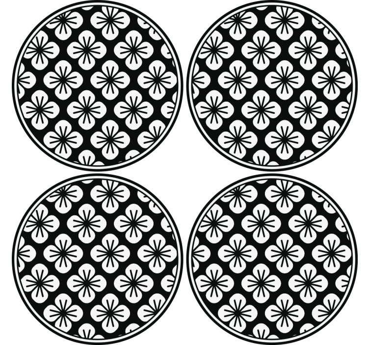 Botanical textured surface coaster - TenStickers