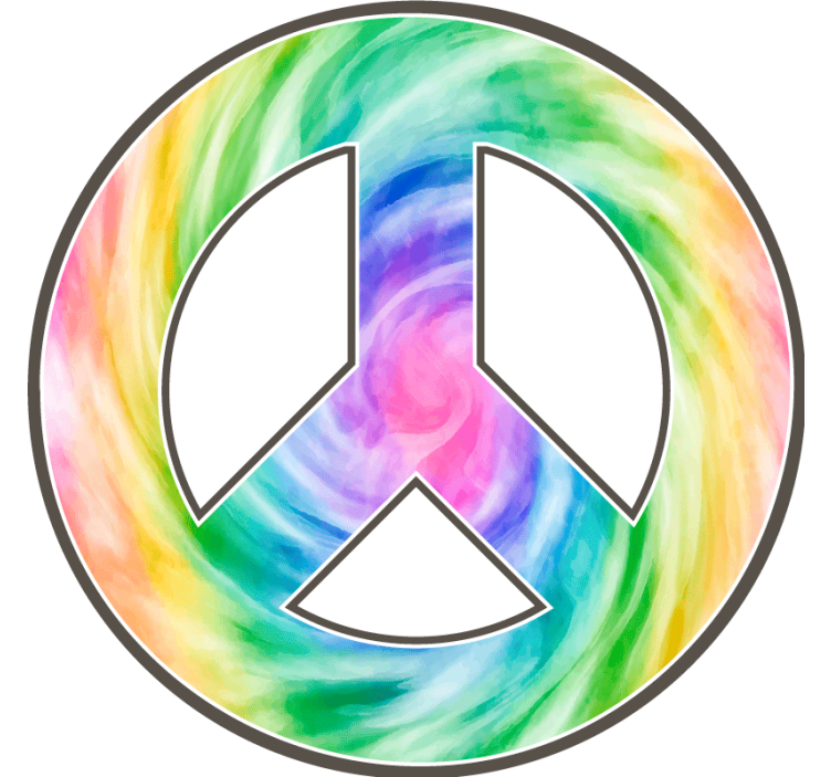 Geek coasters colorful peace symbol - TenStickers