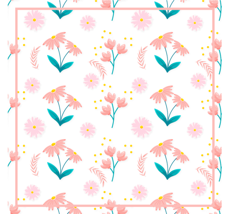 Floral pattern design coaster - TenStickers