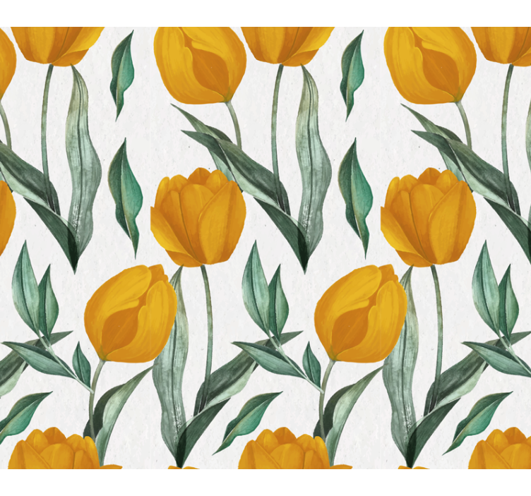 Yellow tulip patterned coaster - TenStickers