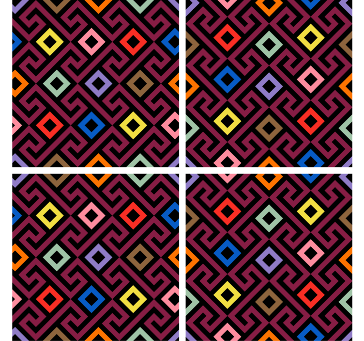 Colorful geometric pattern coaster - TenStickers