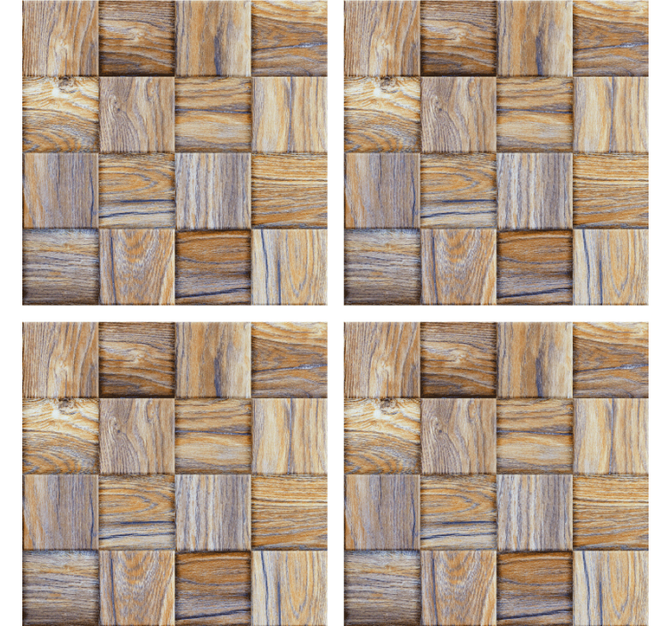 Woven wood pattern coaster - TenStickers