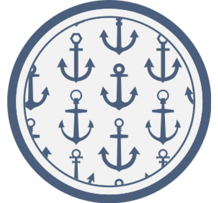 Nautical anchor motif coaster - TenStickers