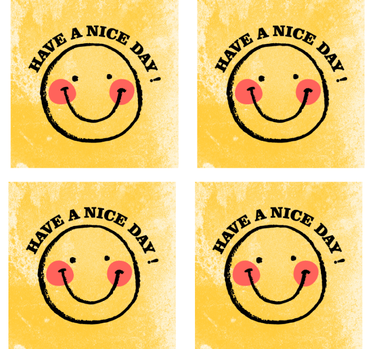 Cheerful smiley with greeting text coasters - TenStickers