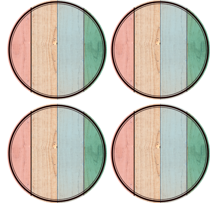 Colorful wooden planks coaster - TenStickers
