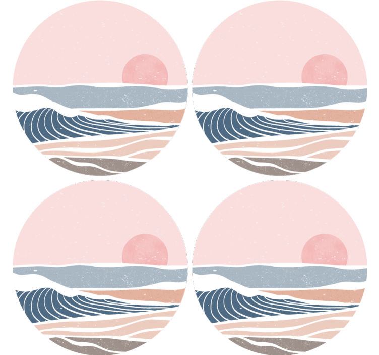 Gentle waves and sunrise coaster - TenStickers