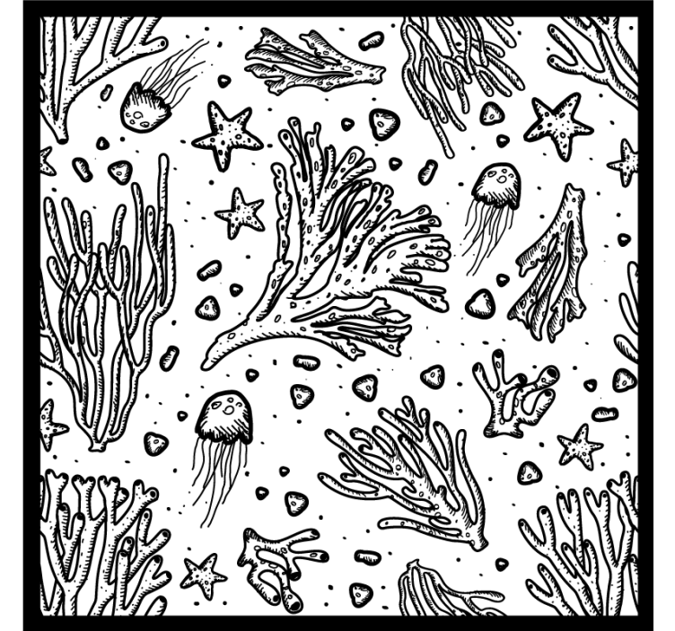 Underwater life elements coaster - TenStickers