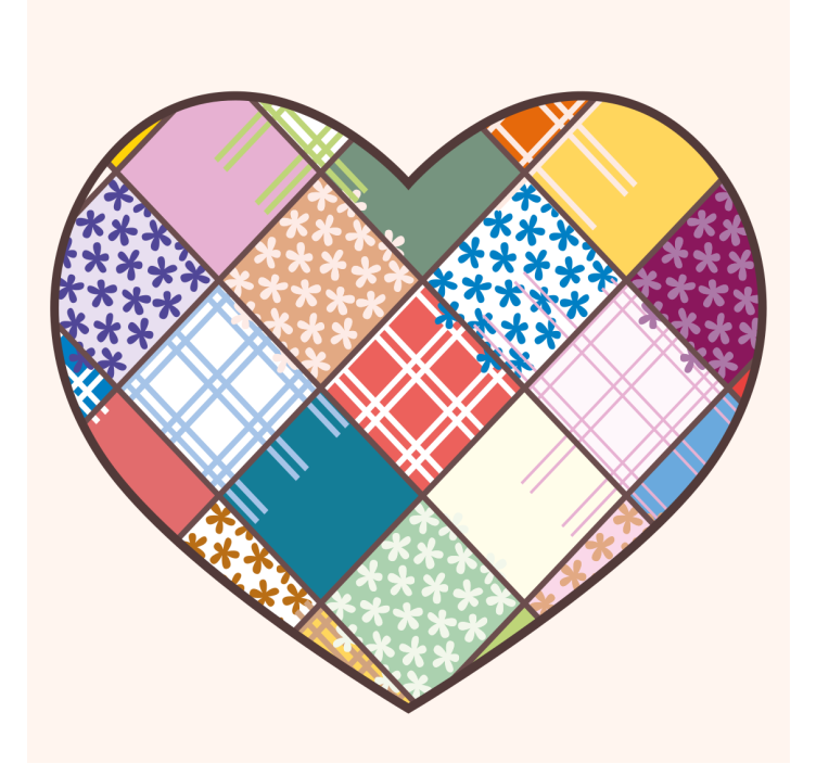 Coaster with patchwork heart design - TenStickers