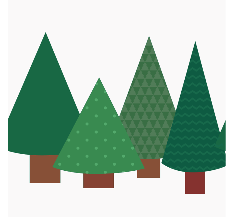 Christmas coasters with stylized evergreen trees - TenStickers