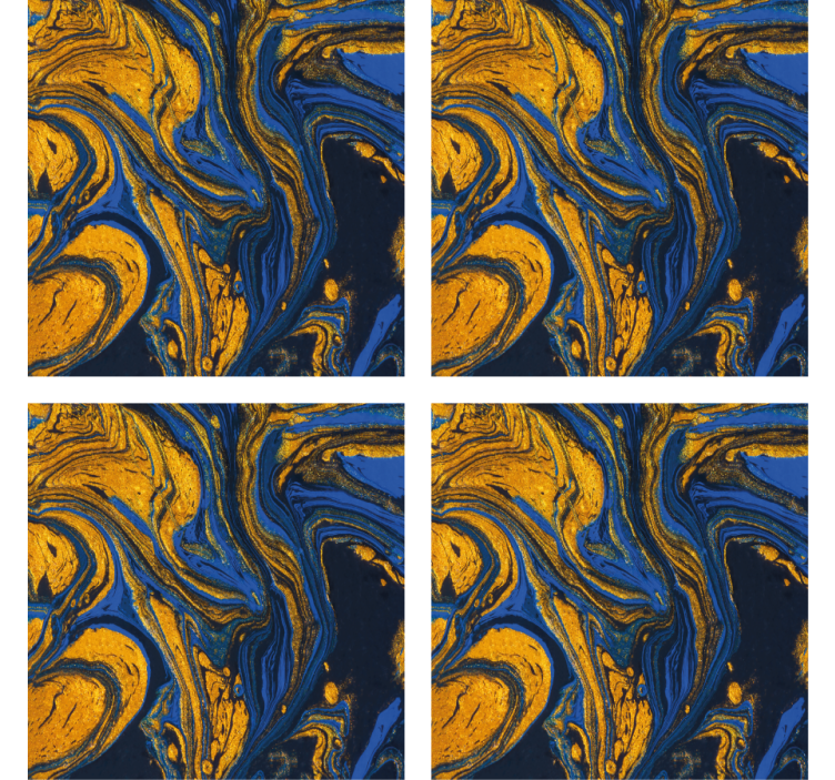 Swirling blue and gold coaster - TenStickers