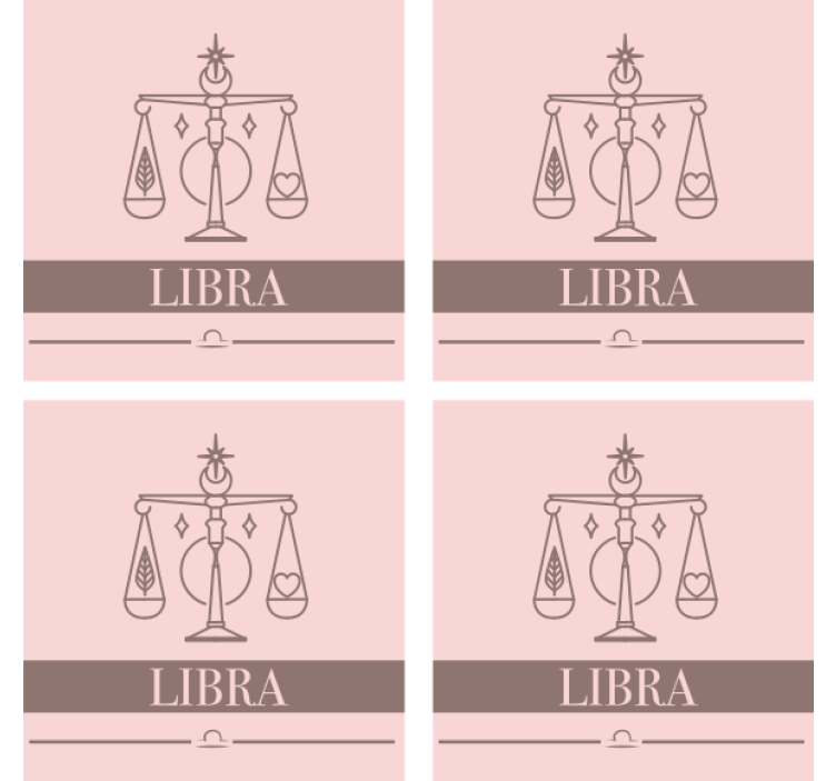 Text coasters libra zodiac scale design - TenStickers