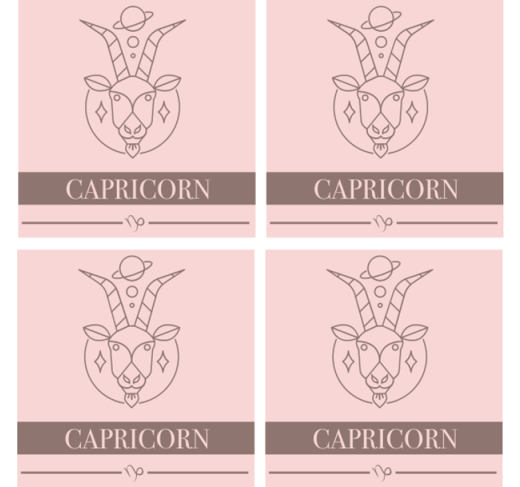Vintage coasters capricorn zodiac goat - TenStickers