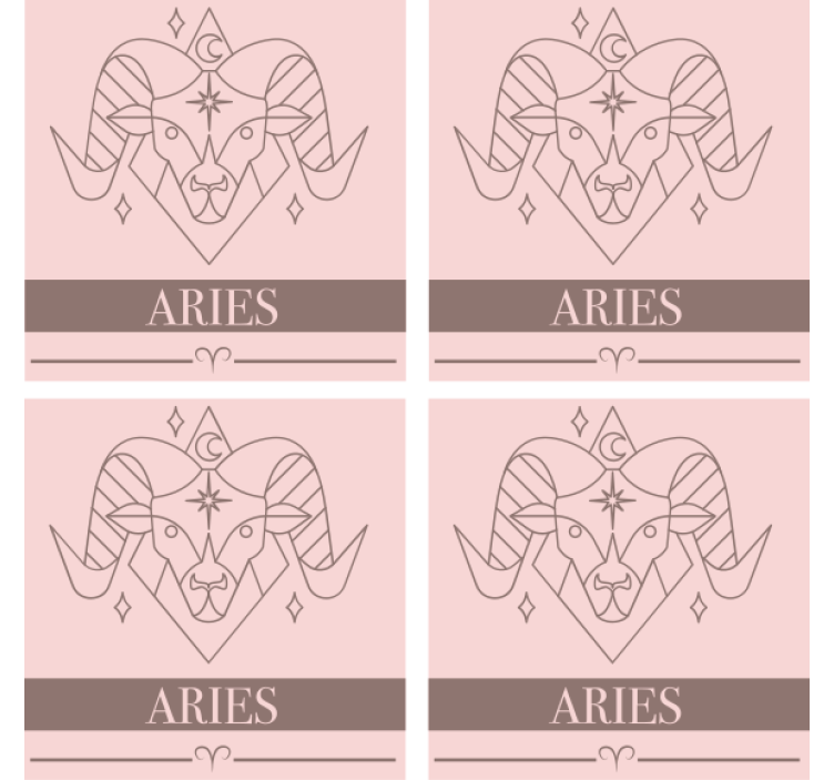 Personalised coasters aries zodiac symbol - TenStickers
