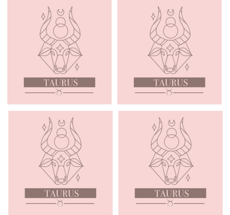 Personalisable coasters taurus zodiac minimalist - TenStickers