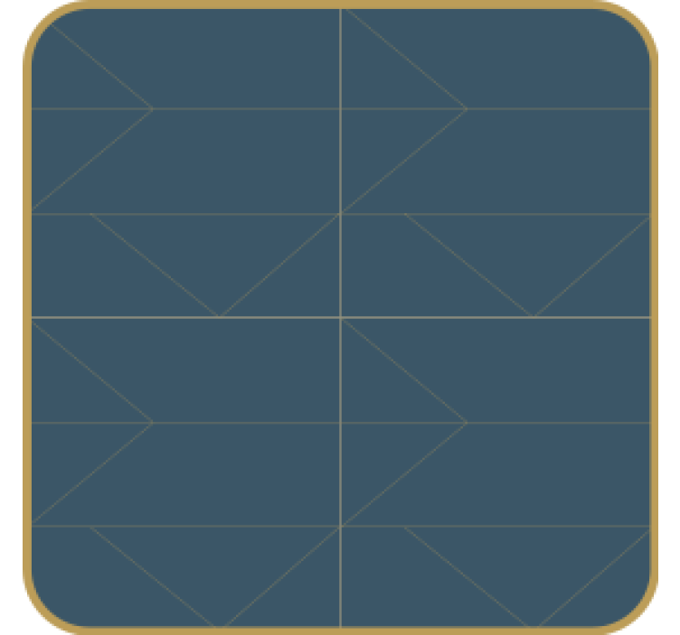 Geometric pattern with gold trim coaster - TenStickers
