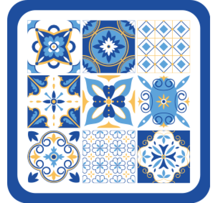 Geometric blue patterns coaster - TenStickers