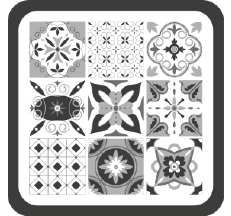 Geometric floral motifs coaster - TenStickers