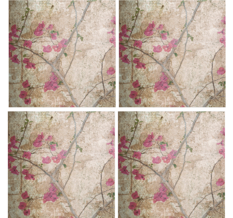 Textured floral motif coaster - TenStickers