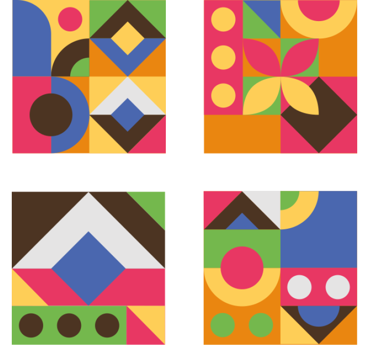 Colorful geometric shapes coaster - TenStickers