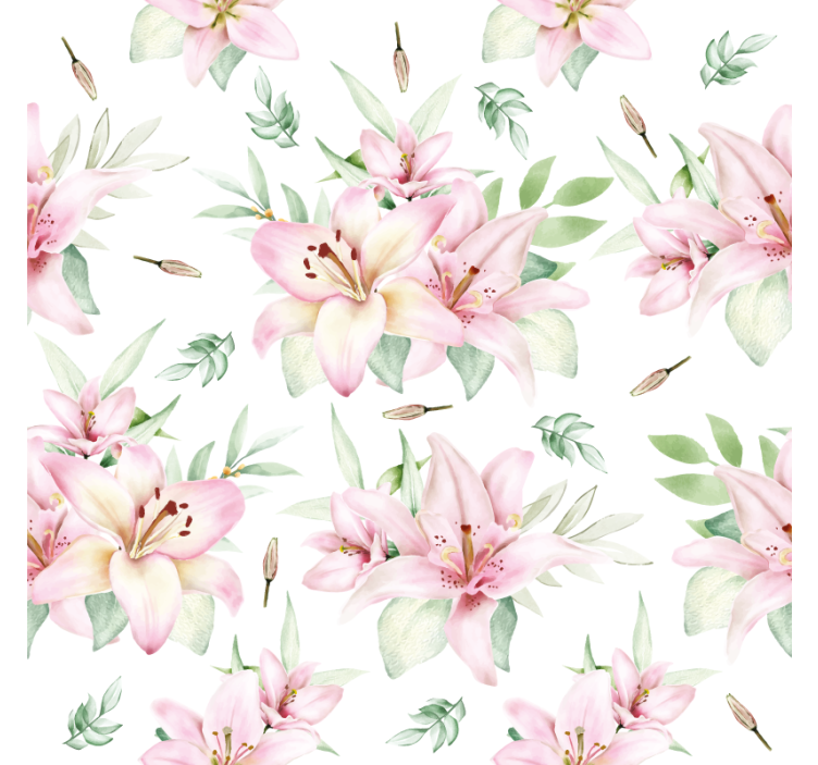 Lilies floral pattern coaster - TenStickers