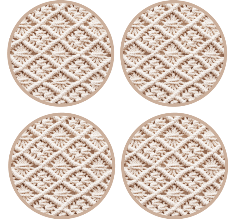 Coaster with intricate crochet design - TenStickers