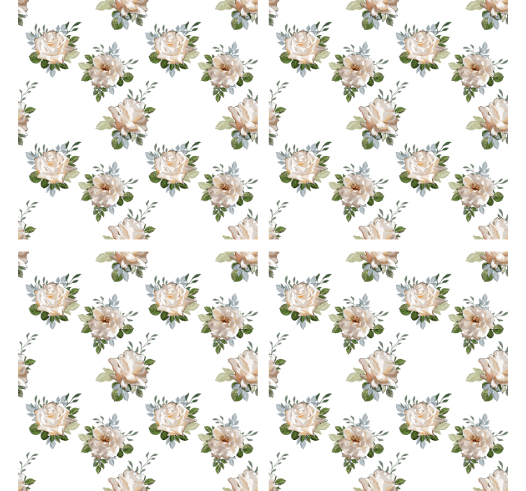 Floral white background pattern coaster - TenStickers