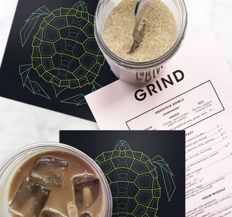 Abstract Geometric Turtle Coaster Set - TenStickers