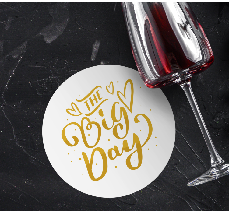 Big day - white elegance wedding coaster - TenStickers