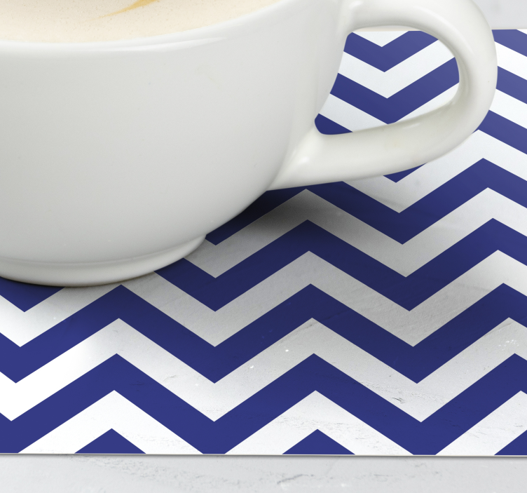 Blue zig zag pattern texture coaster - TenStickers