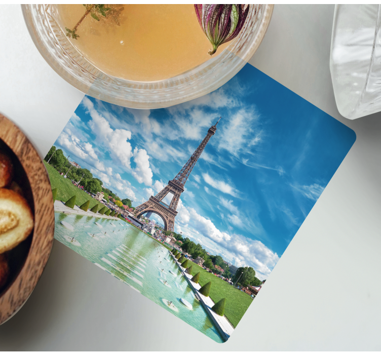 Bottom  Eiffel tower reflection modern coaster - TenStickers