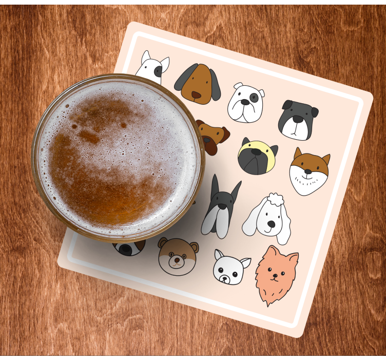 Cartoon dog breeds modern coaster - TenStickers