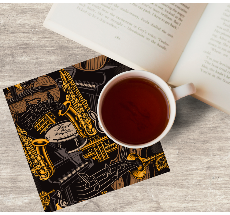 Cartoon music doodles modern coaster - TenStickers