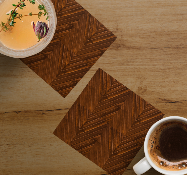 Cosmopolitan-style  wood zigzag effect coaster - TenStickers
