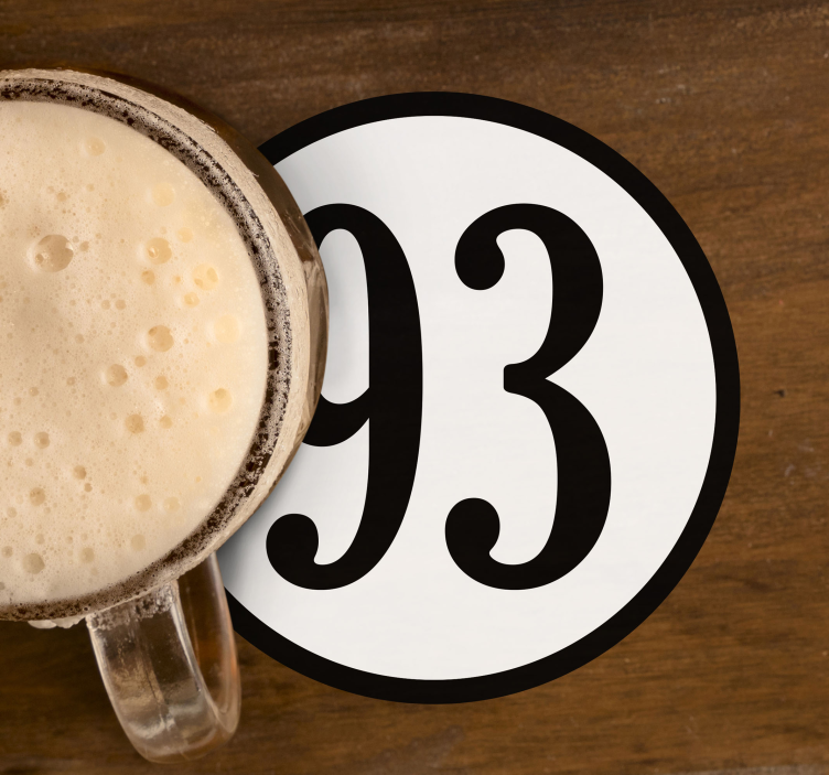 Custom number round personalised coasters - TenStickers