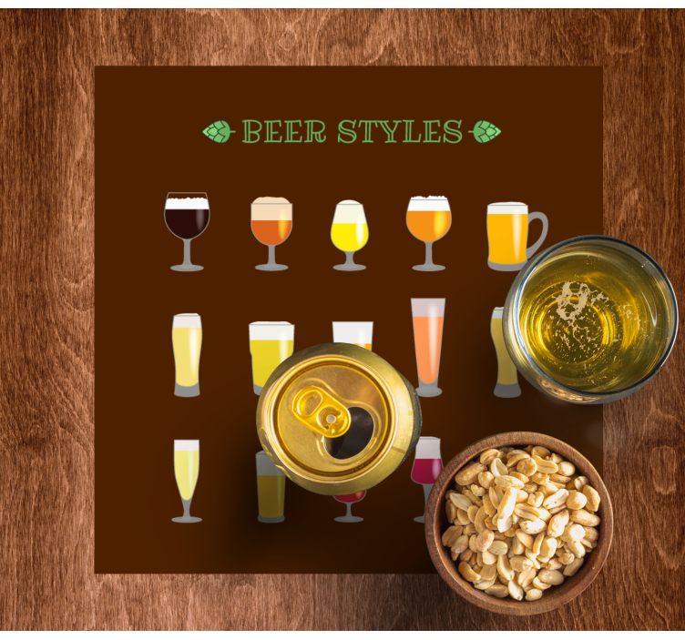 Different beer glasses beer mats - TenStickers