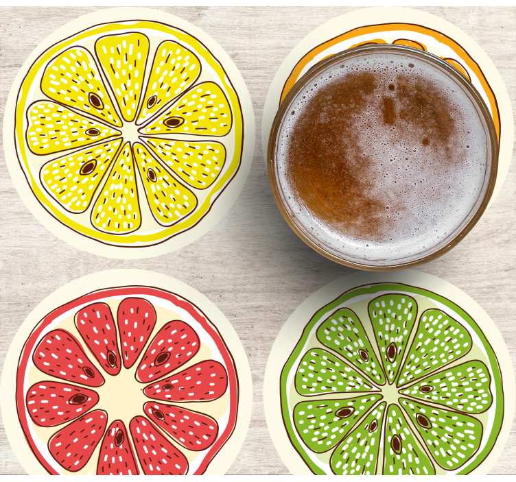 Different fruits  vintage coaster - TenStickers