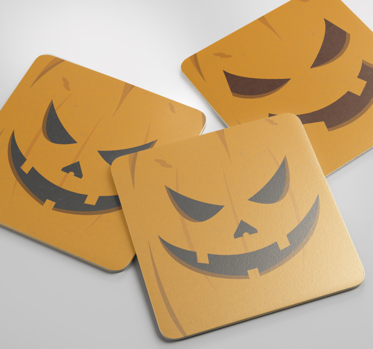Different pumpkins coasters halloween - TenStickers