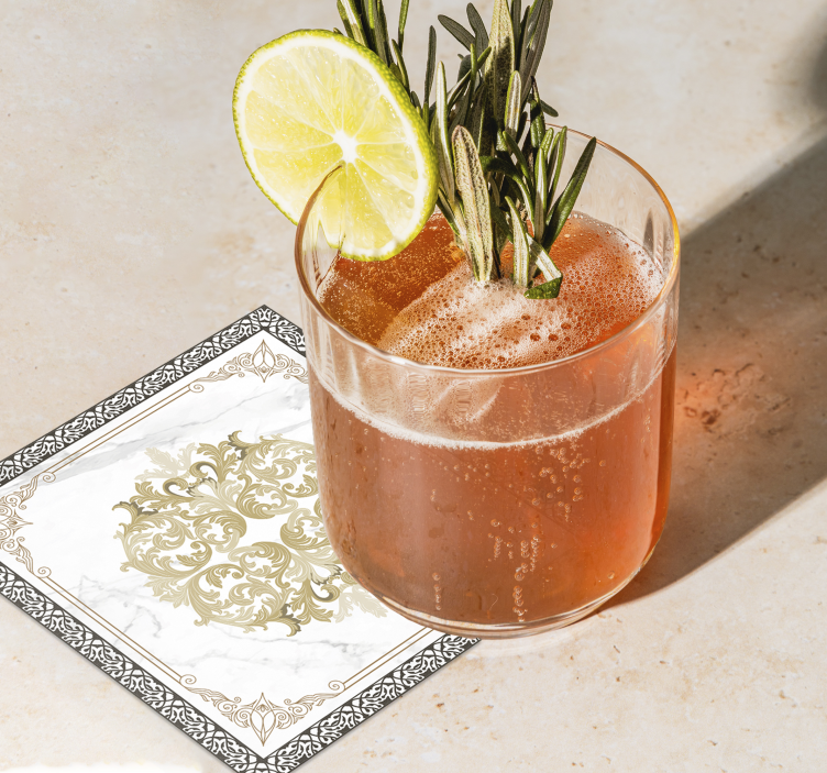 Elegant golden baroque coaster - TenStickers