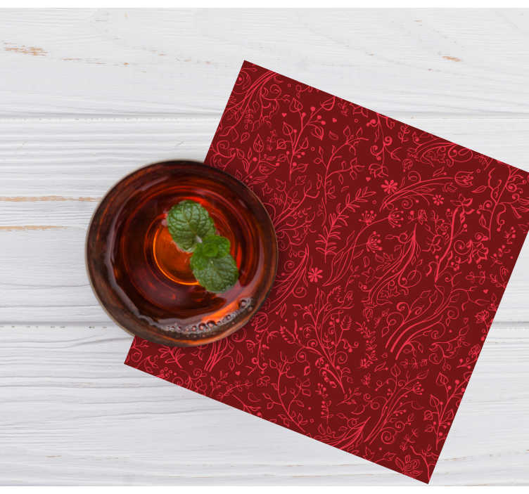 Floral Patterned Background coaster - TenStickers