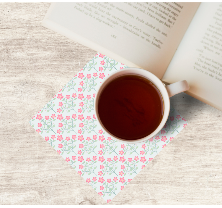 Floral tiny tile coasters - TenStickers